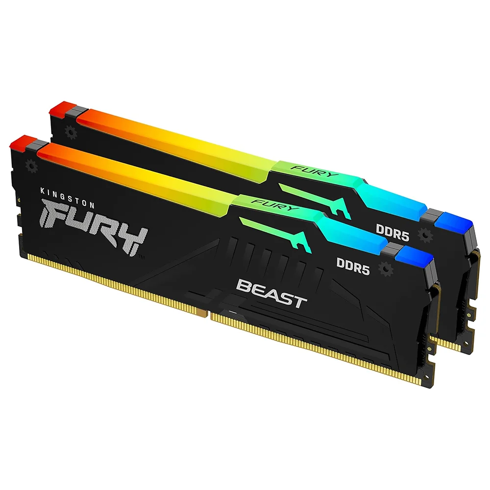 Imagem 2 de 3 do produto Memória Ram Kingston Fury Beast Ddr5 64gb (2x32gb) 5200mhz RGB - Preto (kf552c40bbak2-64)