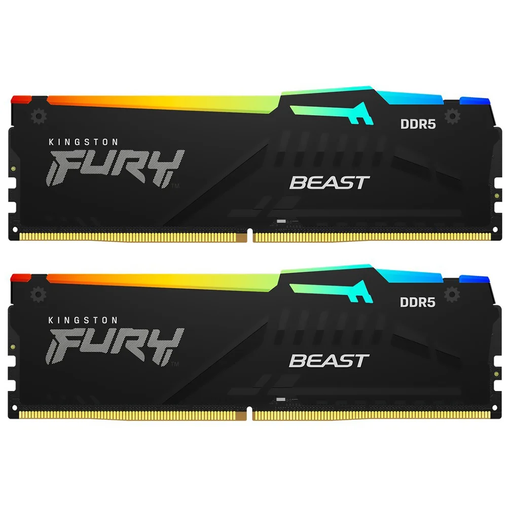 Imagem 3 de 3 do produto Memória Ram Kingston Fury Beast Ddr5 64gb (2x32gb) 5200mhz RGB - Preto (kf552c40bbak2-64)