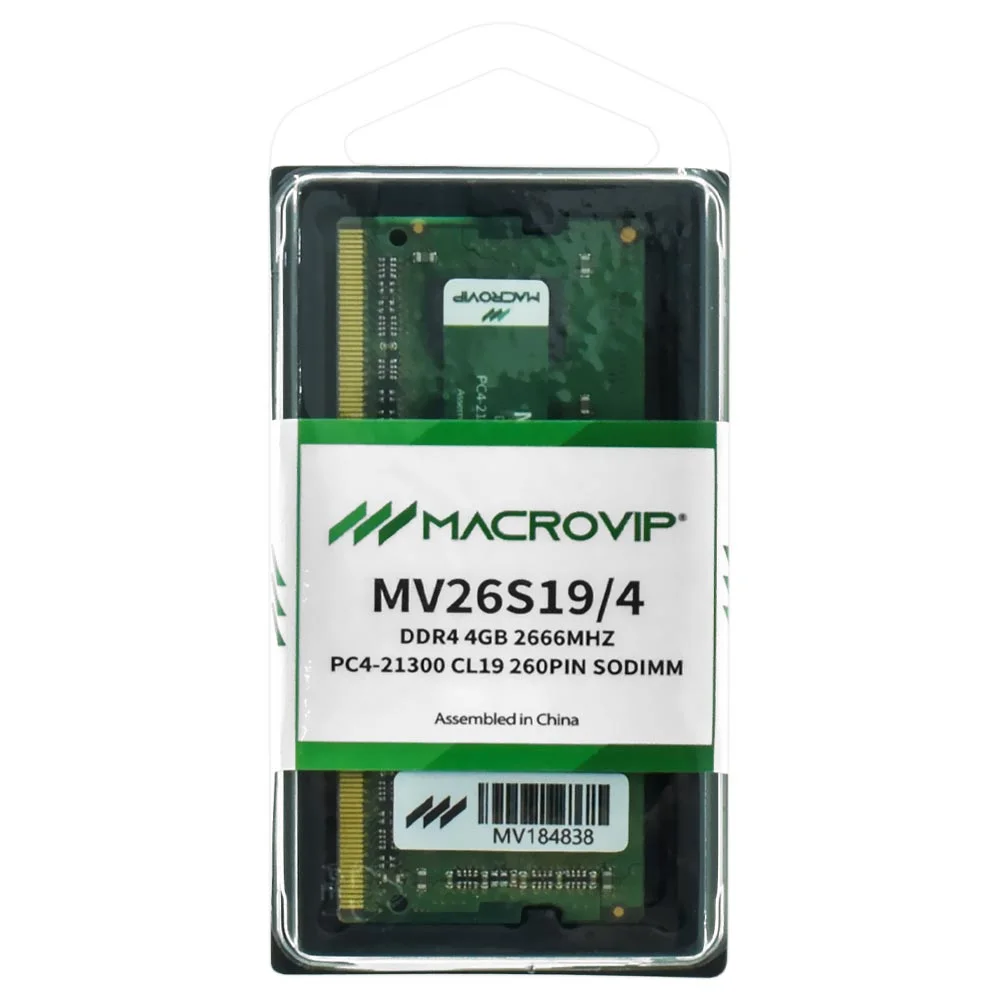Imagem 2 de 3 do produto Memória Ram Para Notebook Macrovip Ddr4 4gb 2666mhz - Mv26s19/4