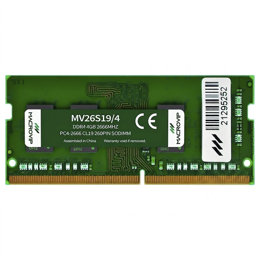 Imagem 3 de 3 do produto Memória Ram Para Notebook Macrovip Ddr4 4gb 2666mhz - Mv26s19/4