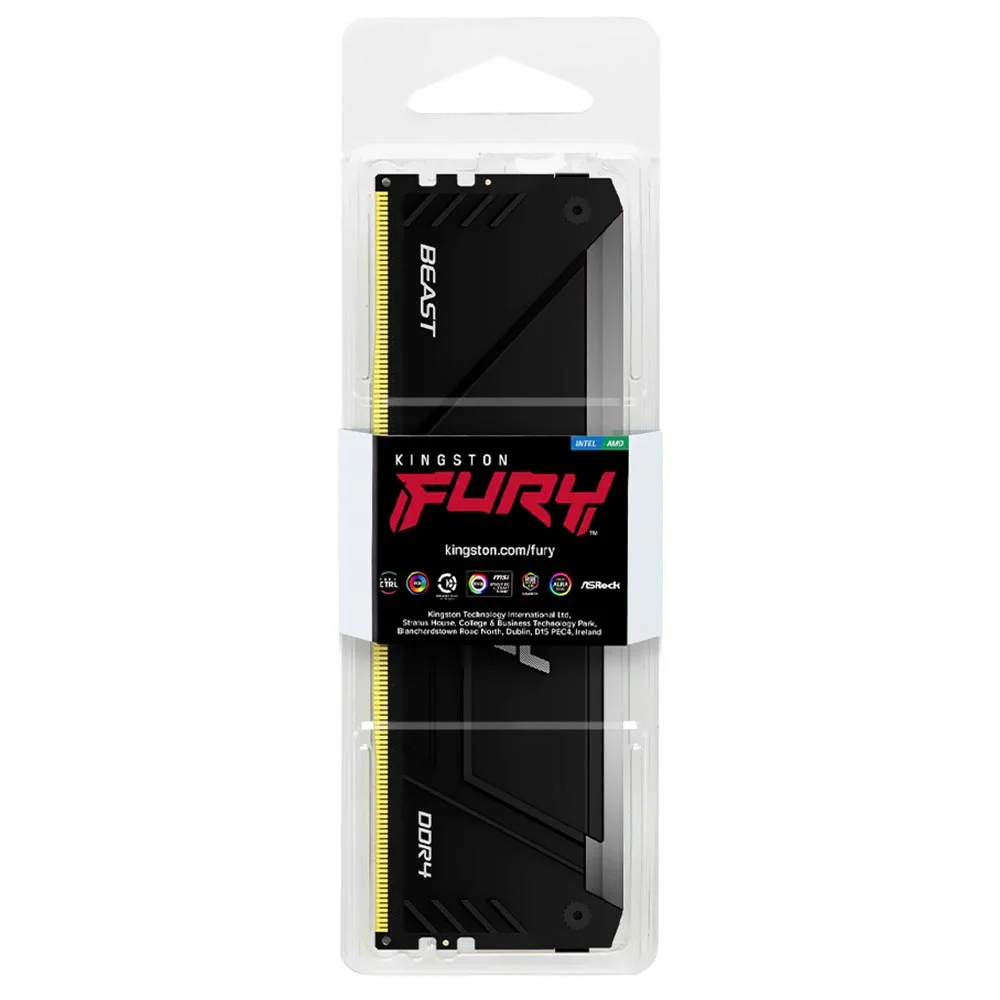 Imagem 3 de 3 do produto Memória Ram Kingston Fury Beast Ddr4 32gb 3200mhz RGB - Preto (kf432c16bb2a/32)