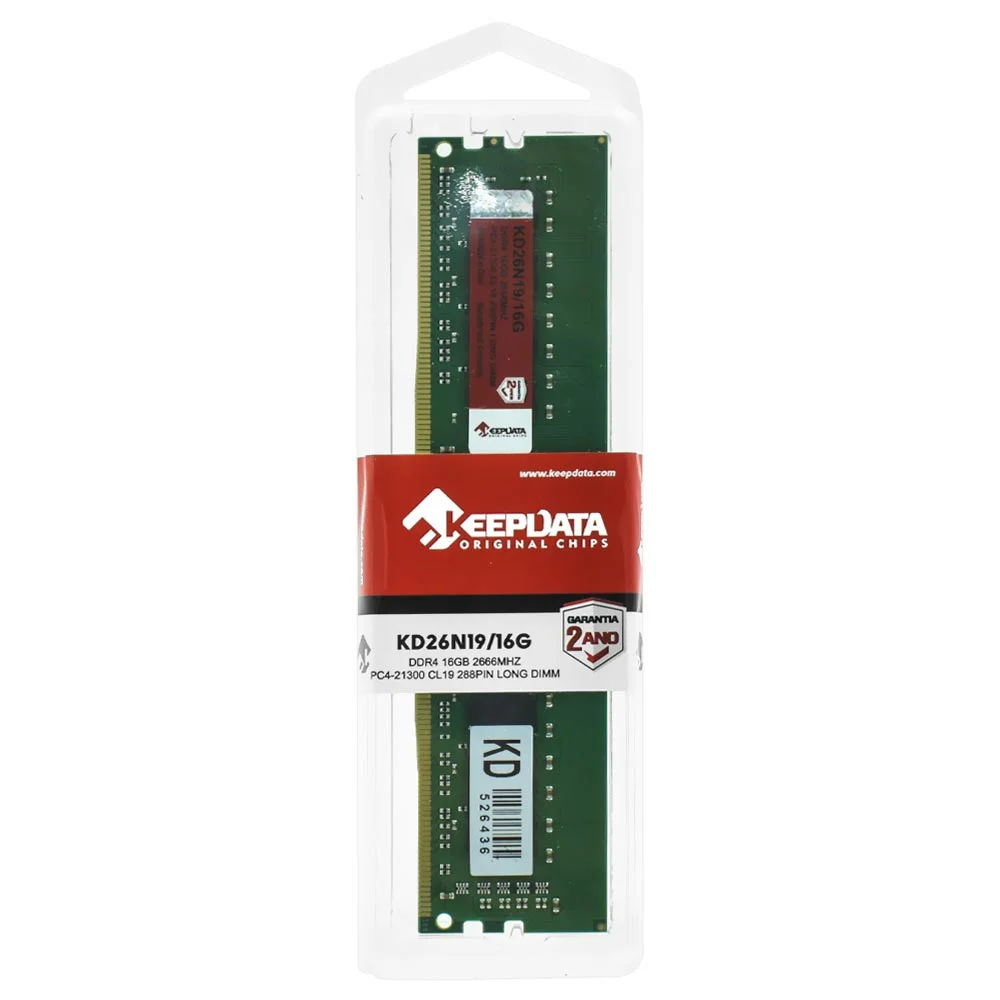 Imagem 3 de 3 do produto Memória Ram Keepdata Ddr4 16gb 2666mhz - Kd26n19/16g