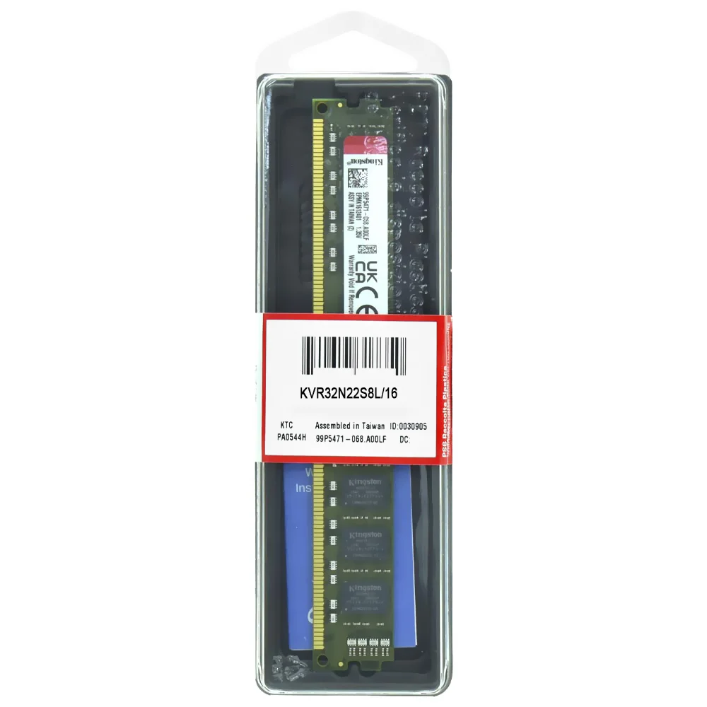Imagem 3 de 3 do produto Memória Ram Kingston Ddr4 16gb 3200mhz - Kvr32n22s8l/16
