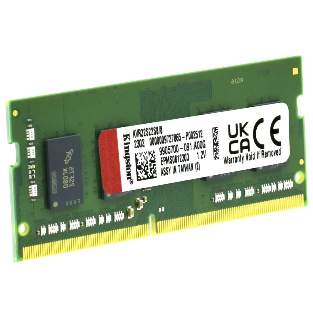 Imagem 2 de 3 do produto Memória Ram Para Notebook Kingston Ddr4 8GB 3200mhz - Kvr32s22s8/8wp