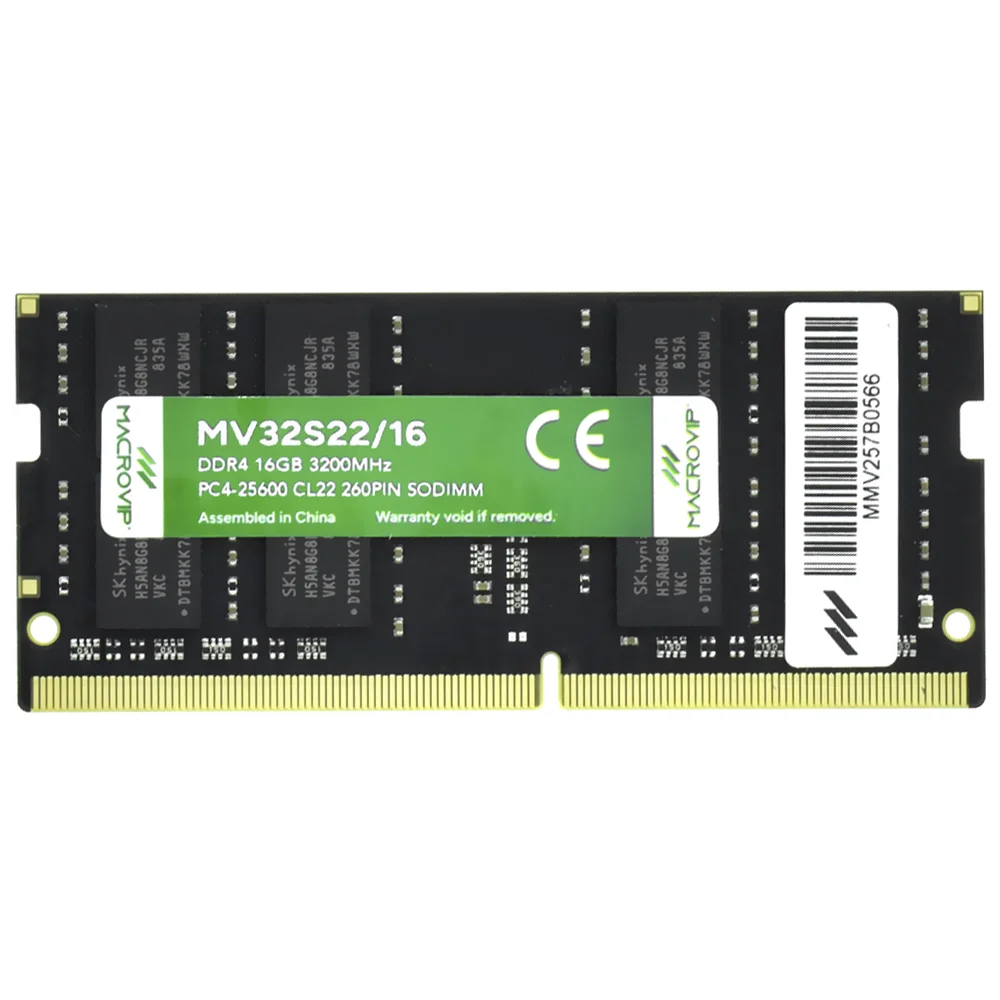 Imagem 3 de 3 do produto Memória Ram Para Notebook Macrovip Ddr4 16gb 3200mhz - Mv32s22/16