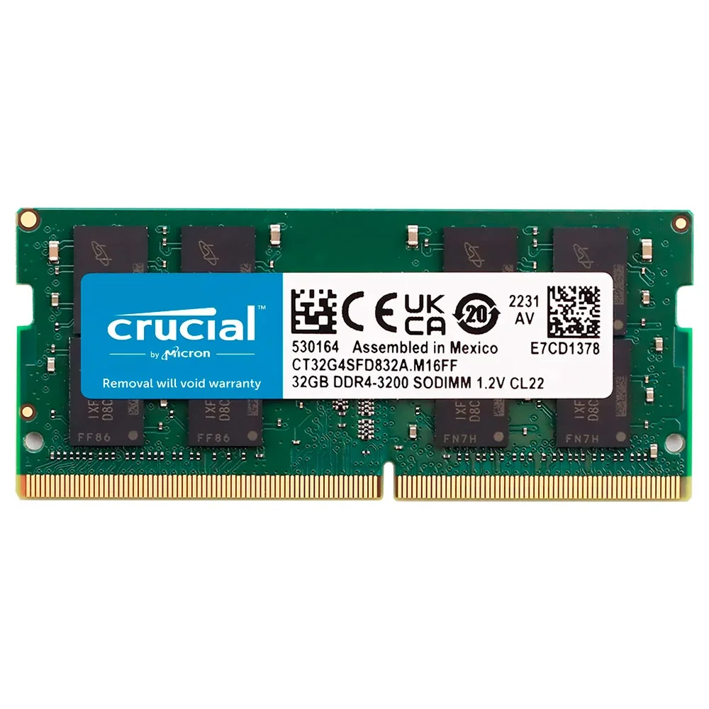 Memória Ram Para Notebook Crucial Ddr4 32gb 3200mhz - Ct32g4sfd832a