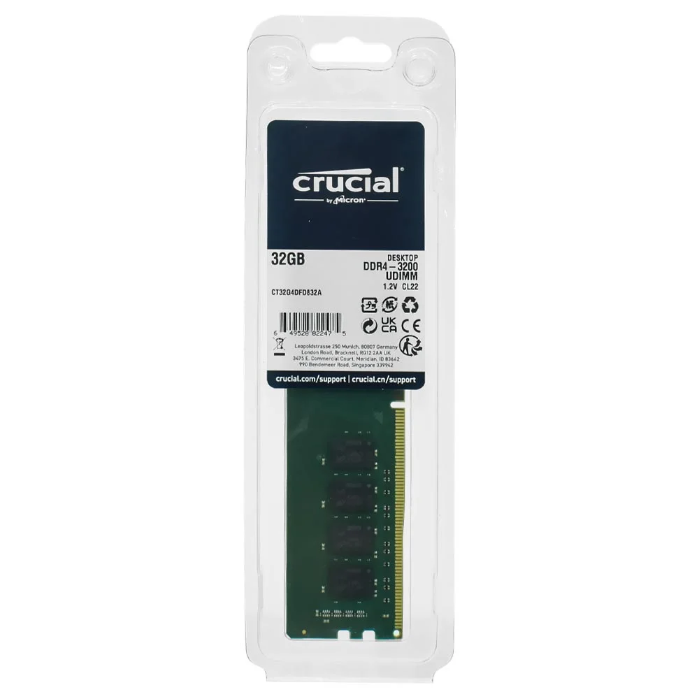 Imagem 3 de 3 do produto Memória Ram Crucial Ddr4 32gb 3200mhz - Ct32g4dfd832a