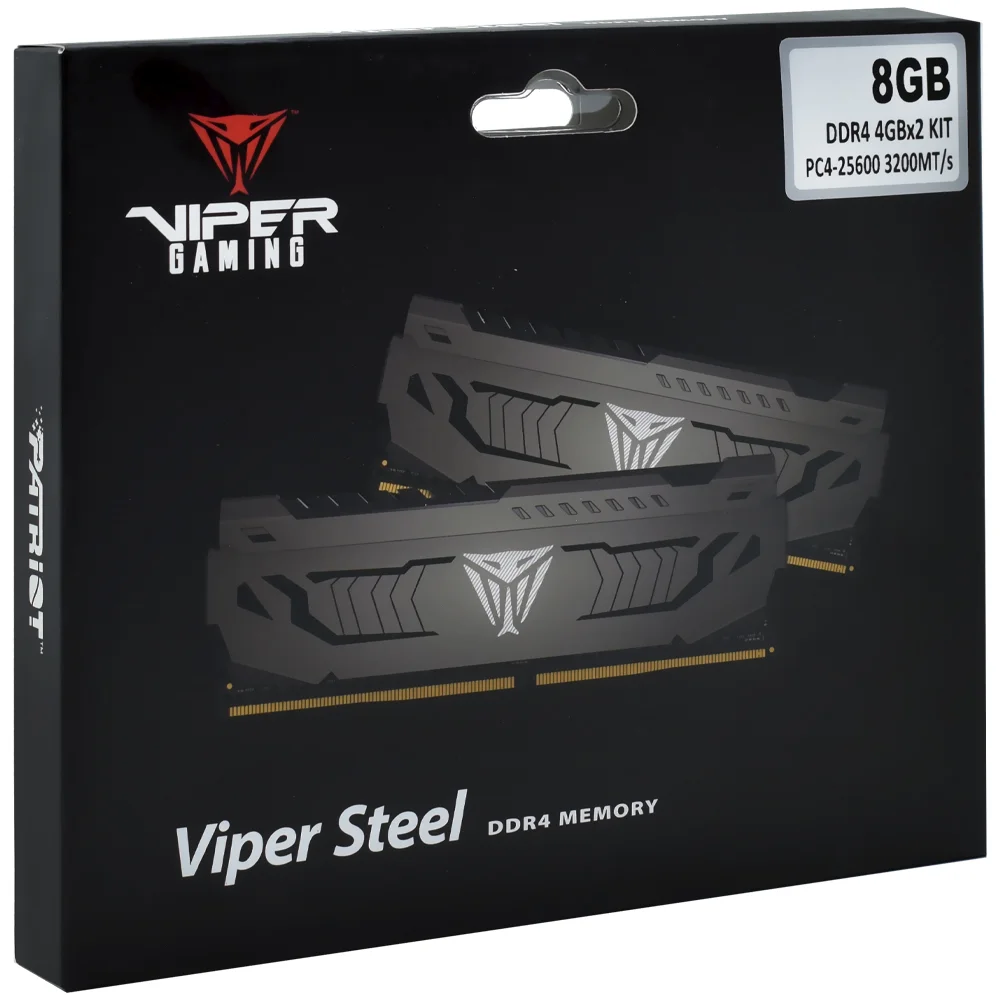 Memória Ram Patriot Viper Steel Ddr4 8GB (2x4gb) 3200mhz - Cinza (pvs48g320c6k)