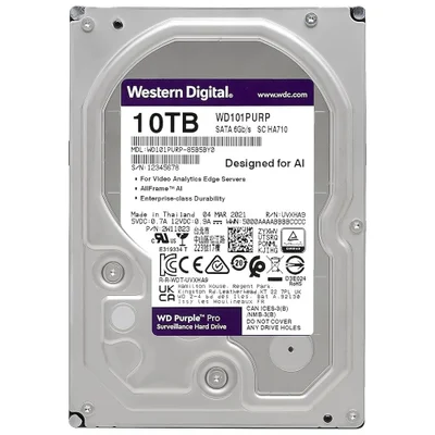 Hd WD 10tb Wd Purple Pro 3.5" Sata 3 7200rpm - Wd102purp (garantia Br)