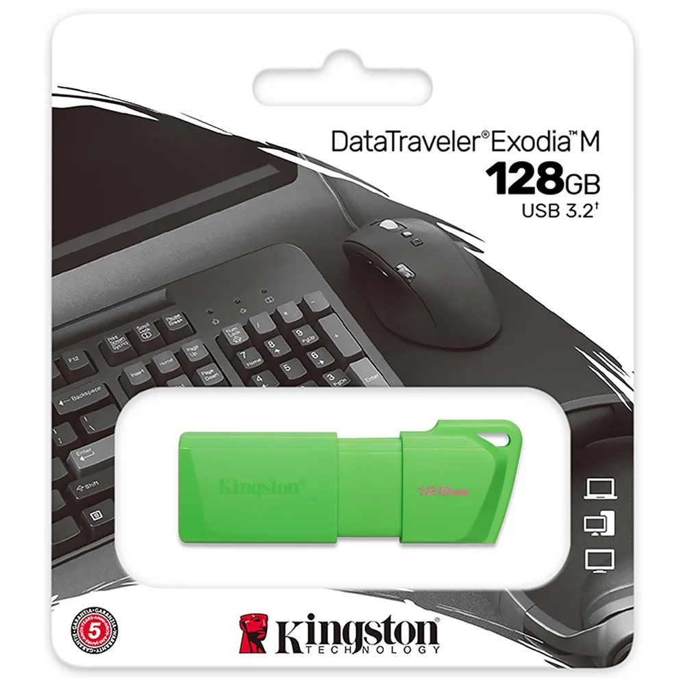 Imagem 3 de 3 do produto Pendrive Kingston Exodia M 128GB Usb 3.2 - Verde (kc-u2l128-7lg)