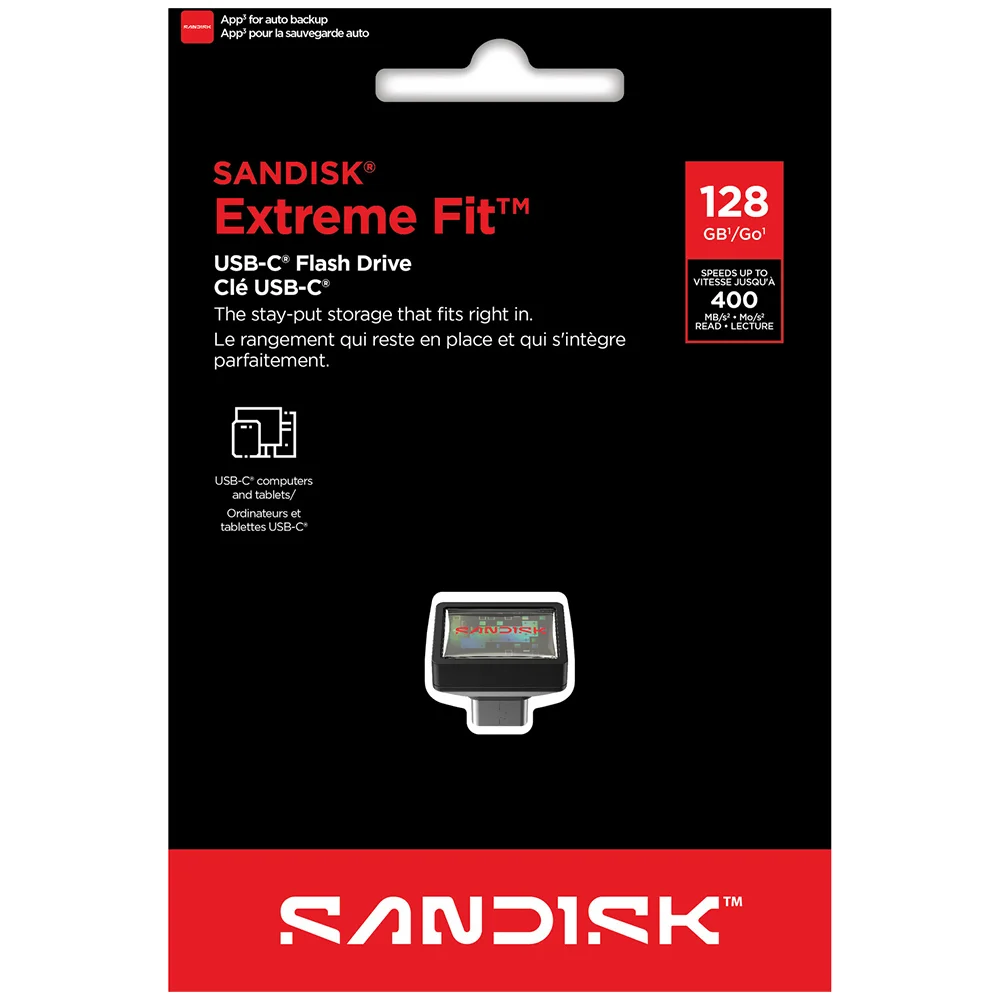 Imagem 3 de 3 do produto Pendrive Sandisk Extreme Fit G46 Flash Drive 128GB Usb-c - Preto (sdcz530-128g-g46)
