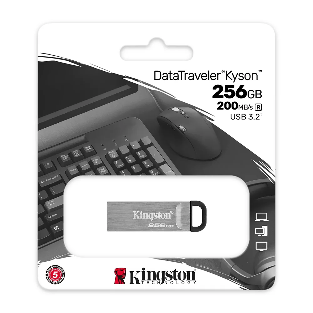 Imagem 2 de 3 do produto Pendrive Kingston 256gb Usb 3.2 - Prata (dtkn/256gb)