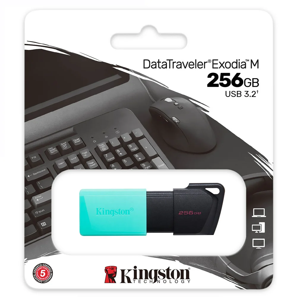 Imagem 2 de 3 do produto Pendrive Kingston Exodia 256gb Usb 3.2 - Preto / Verde (dtxm/256gb)