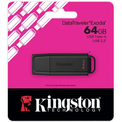 Pendrive Kingston Exodia 64gb Usb 3.2 - Preto (dtxg2/64gb)