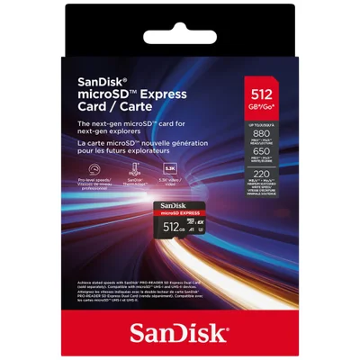 Cartão De Memória Micro Sd Sandisk Express 512gb A1 U3 5.3k Uhd - Sdsqxfn-512g-gn4nn