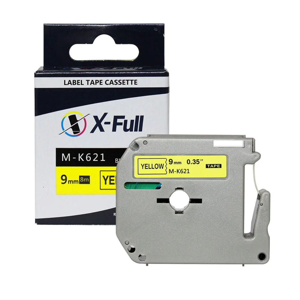 Imagem 2 de 4 do produto X-full Fita Rotuladora Mk621 9mm Amarelo Compatível Brother Pt-65 Pt-85 Pt-100 Pt-110 Pt-70bm Pt-80