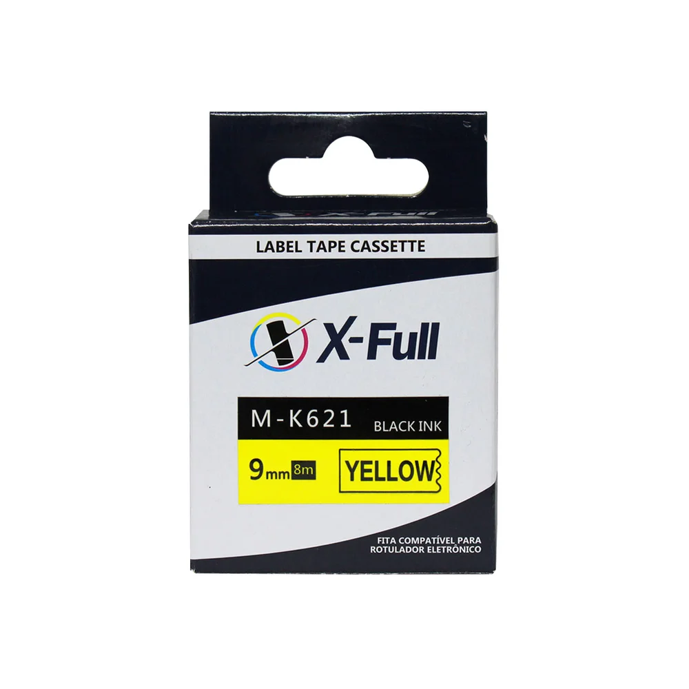 Imagem 4 de 4 do produto X-full Fita Rotuladora Mk621 9mm Amarelo Compatível Brother Pt-65 Pt-85 Pt-100 Pt-110 Pt-70bm Pt-80
