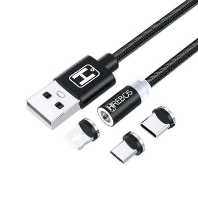 Cabo Hrebos Turbo Magnetic 3 Em 1 Hs-210 Rápido 2 Metros