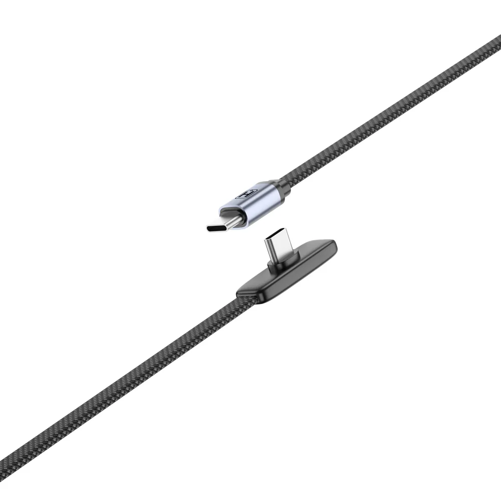 Imagem 2 de 5 do produto Cabo Hrebos Aerilink 100w 1m Usb-c Cb-692c Nylon Cinza