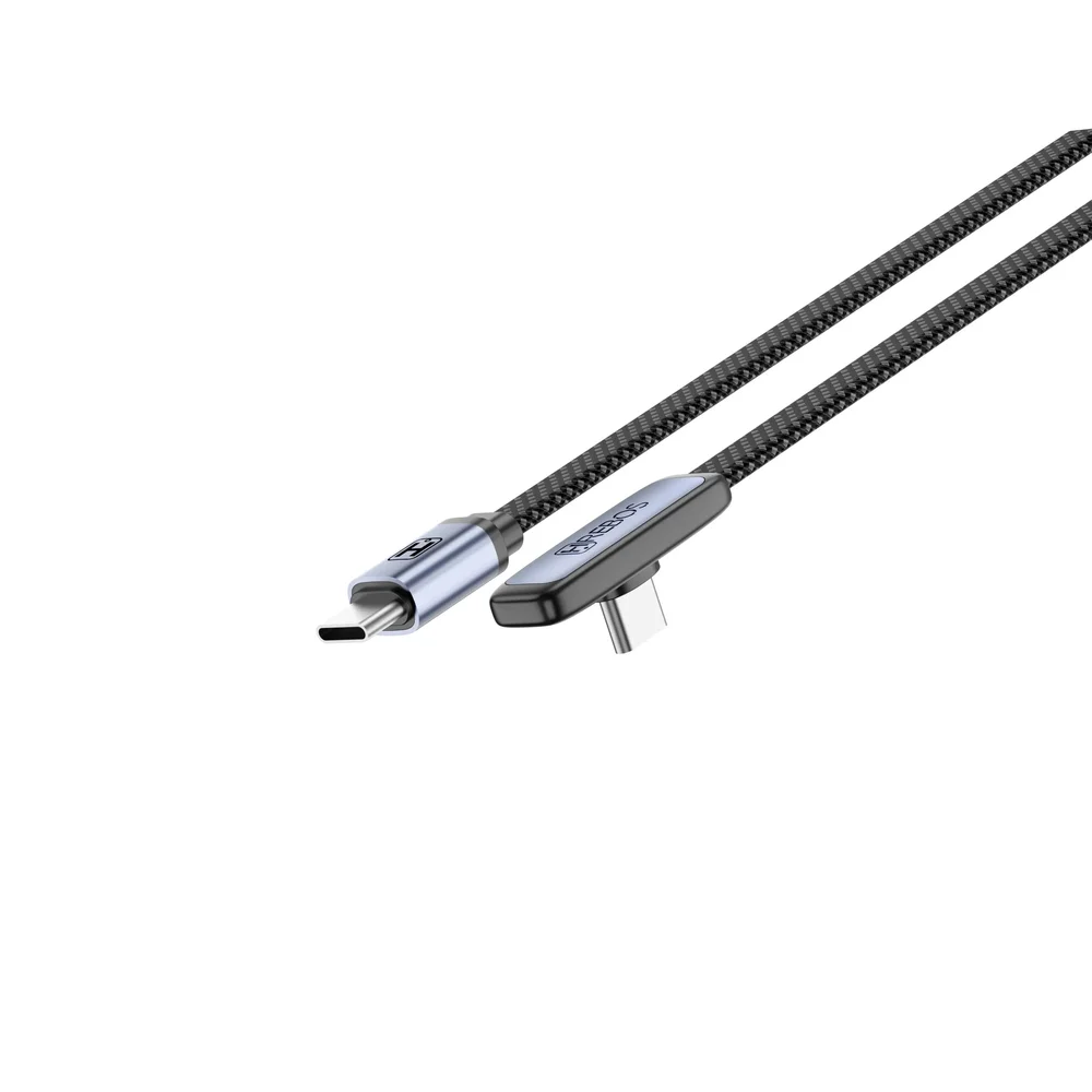 Imagem 5 de 5 do produto Cabo Hrebos Aerilink 100w 1m Usb-c Cb-692c Nylon Cinza