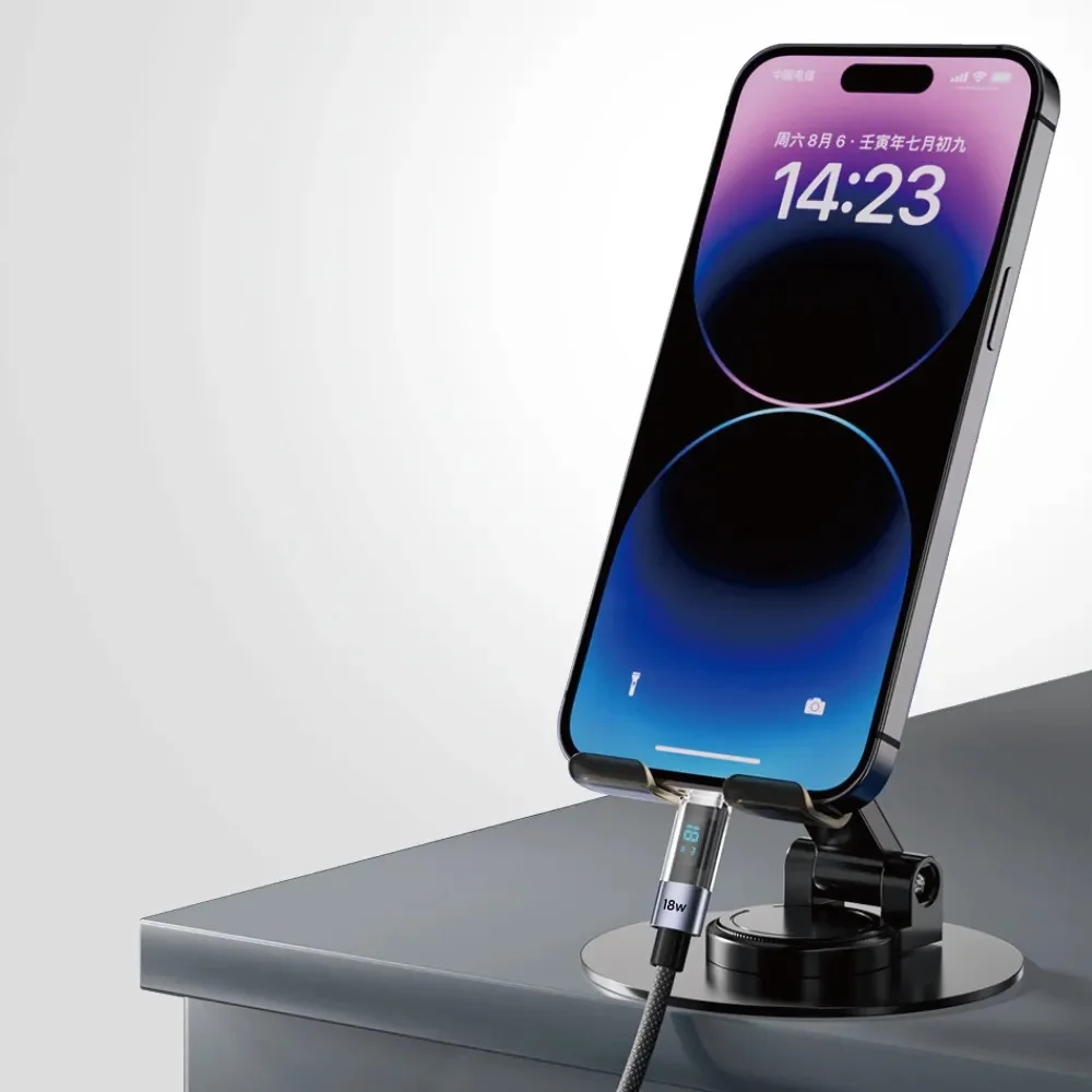 Imagem 3 de 5 do produto Cabo Hrebos Cb-274c NeoLED 60w Usb-a/usb-c Display 2m Preto