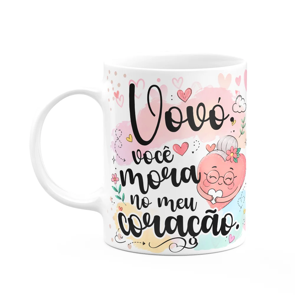 Imagem 1 de 5 do produto Caneca Avós - Vovó Você Mora No Meu Coração