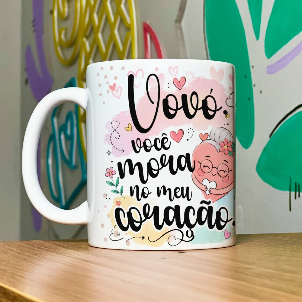 Imagem 4 de 5 do produto Caneca Avós - Vovó Você Mora No Meu Coração