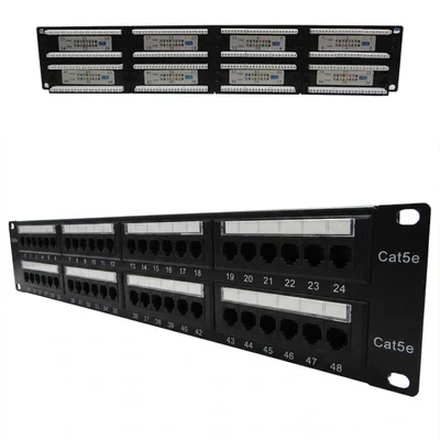 Patch Panel Cat.5e 19" 2u 48 Portas Carregado Keystone Secon