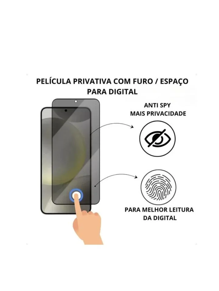 Capa Silicone Tpu + Película Privacidade 3d Para Samsung Galaxy S26 C/ Furo Digital