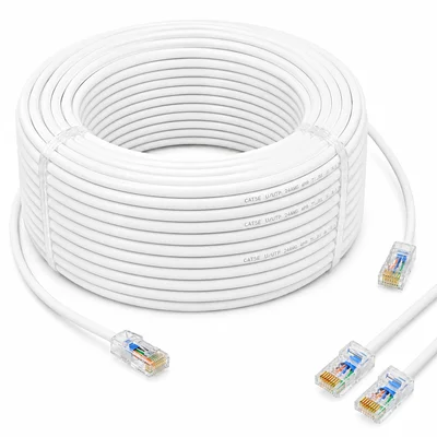 Cabo De Rede Cat5e Gigabit Montado 40 Metros Anatel Branco
