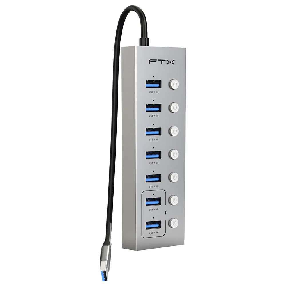 Imagem 3 de 3 do produto Hub Usb 3.0 Ftx Ct-hubu7-ag 7 Portas 7 Usb 3.0 Usb-c Fêmea Cinza Alta Velocidade Conectividade Prática