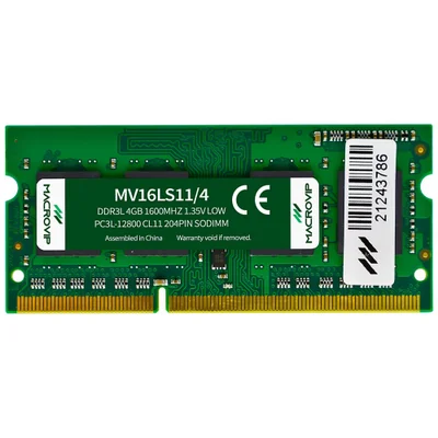 Memória Ram Notebook Macrovip Ddr3l 4gb 1600mhz Mv16ls11/4 So-dimm Baixa Voltagem Compatível Upgrade