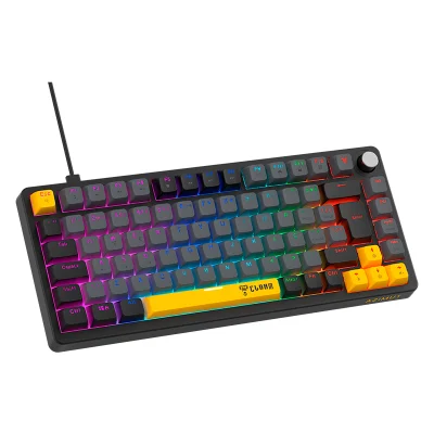Teclado Gamer Mecânico Clanm Azimut Echo 75% Hot-swap Switch Red RGB Abnt2 Preto