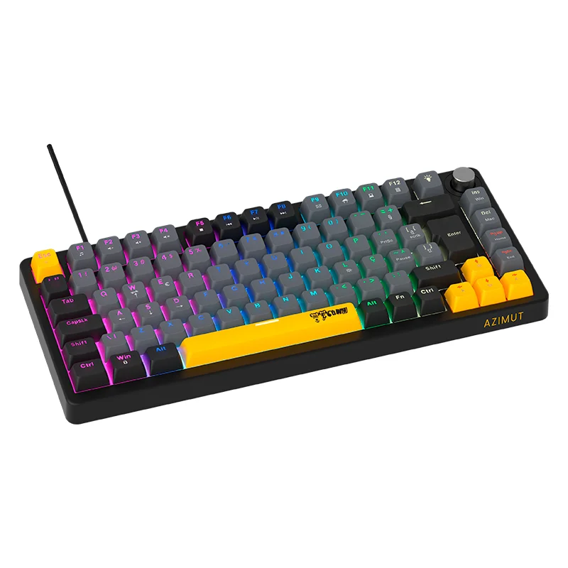 Imagem 4 de 5 do produto Teclado Gamer Mecânico Clanm Azimut Echo 75% Hot-swap Switch Red RGB Abnt2 Preto