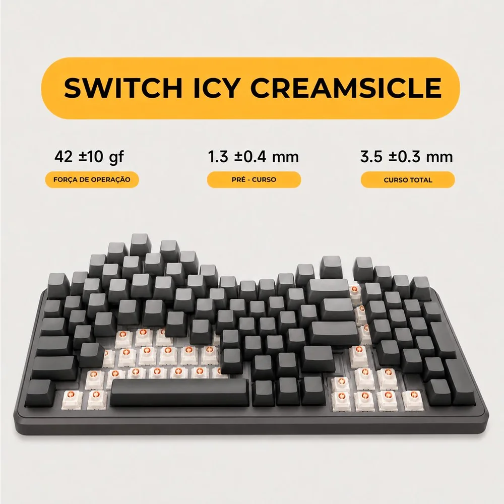 Teclado Mecânico Mchose K99 V3 Gamer Sem Fio Bluetooth RGB Hot Swap Teclado Mecânico Mchose K99 V3 Gamer Sem Fio Bluetooth RGB Hot Swap