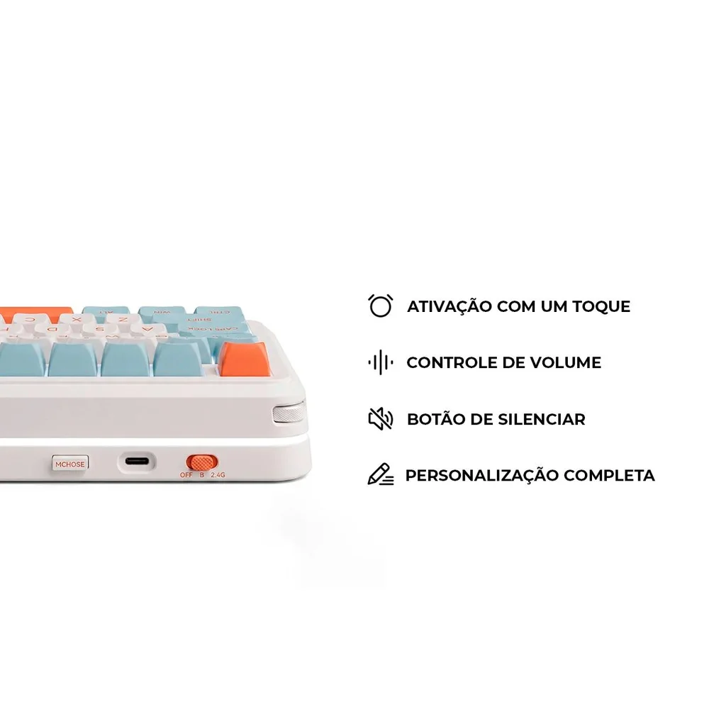 Imagem 2 de 5 do produto Teclado Gamer Sem Fio Mchose K99 V3 8k Polling Socd RGB 360°