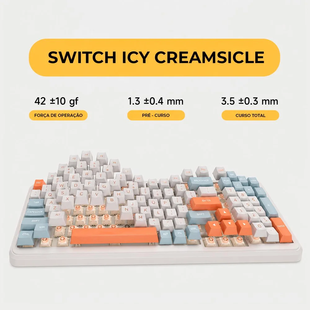 Imagem 5 de 5 do produto Teclado Gamer Sem Fio Mchose K99 V3 8k Polling Socd RGB 360°