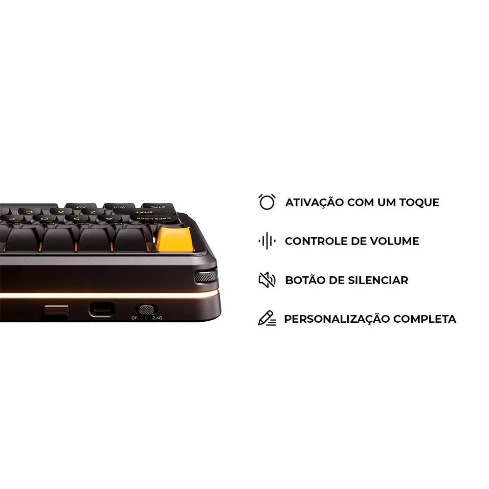 Imagem 3 de 5 do produto Teclado Mecânico Gamer Mchose K99 V3 98% Knob Tri-mode RGB