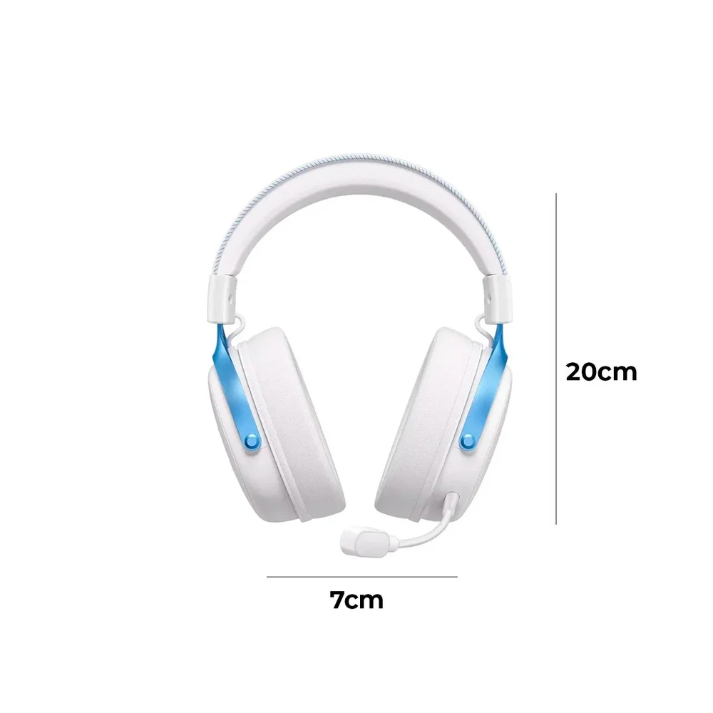 Imagem 4 de 5 do produto Headset V9 Pro Mchose Gamer Sky White Sem Fio 7.1 Surround 250h Bt 2.4g Microfone Ia