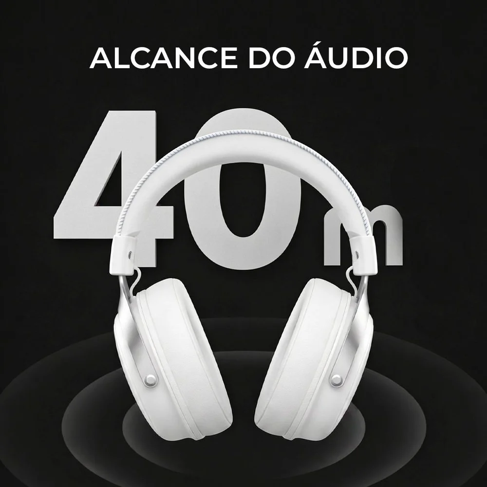 Imagem 4 de 5 do produto Headset V9 Pro Mchose Gamer Icy White Sem Fio 7.1 Surround 250h Bt 2.4g Microfone Ia