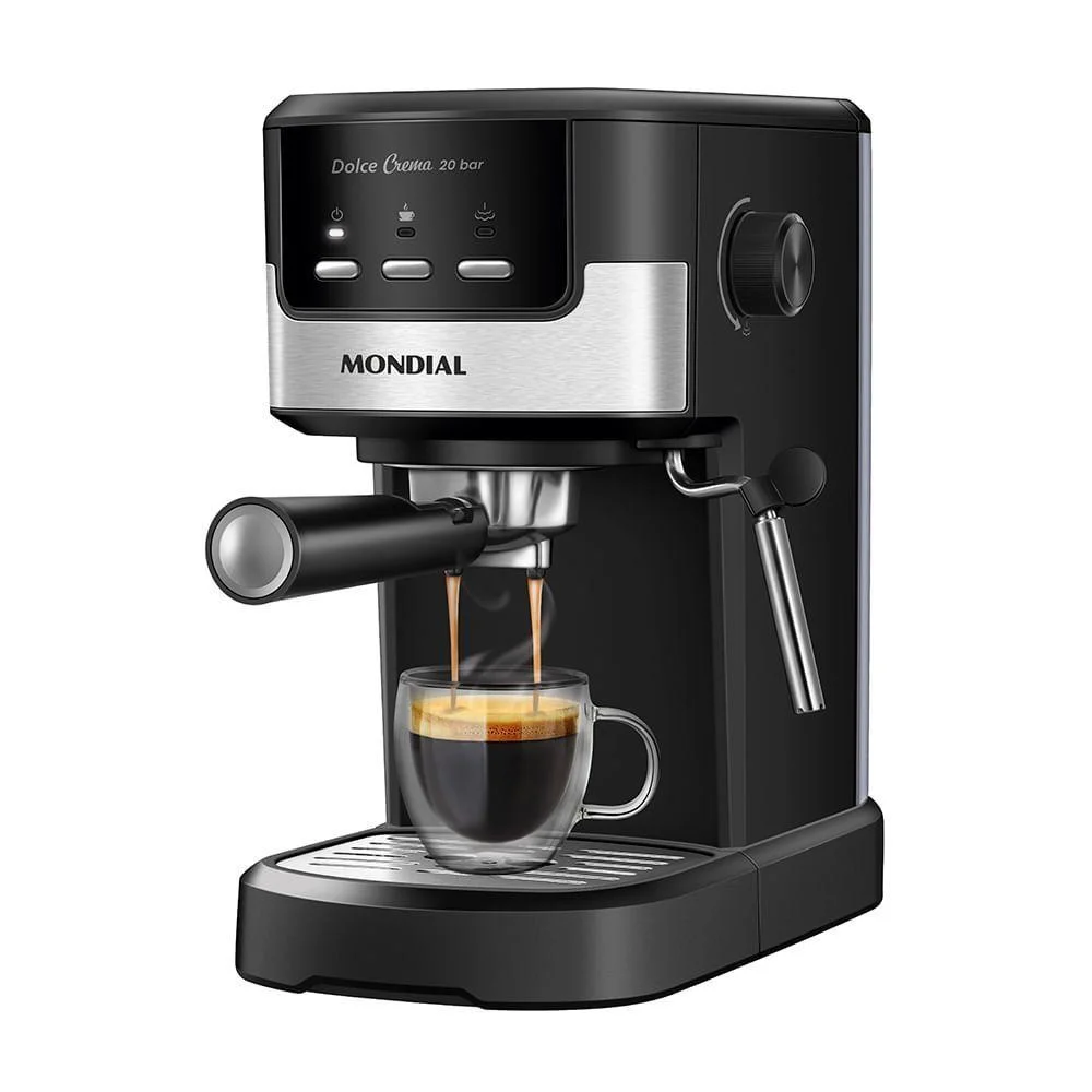 Cafeteira Espresso Dolce Crema 20 Bar Mondial Preto/inox 1200w - C-21-e-cnp 110v