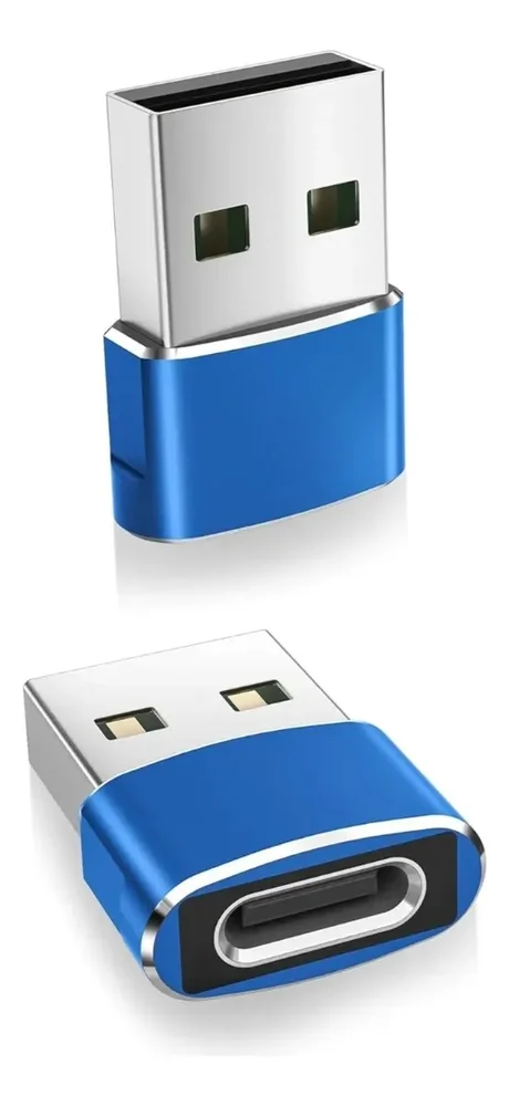 Imagem 1 de 5 do produto Adaptador Usb Macho  X Tipo C Fêmea Azul