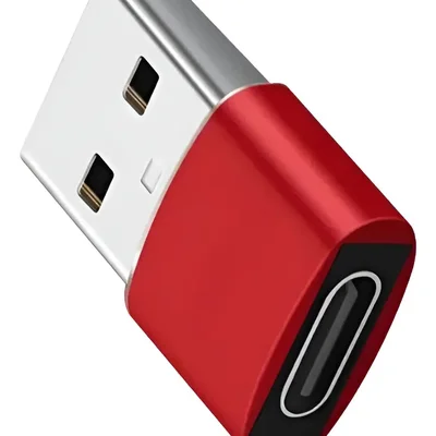 Adaptador Usb Macho  X Tipo C Fêmea Vermelho