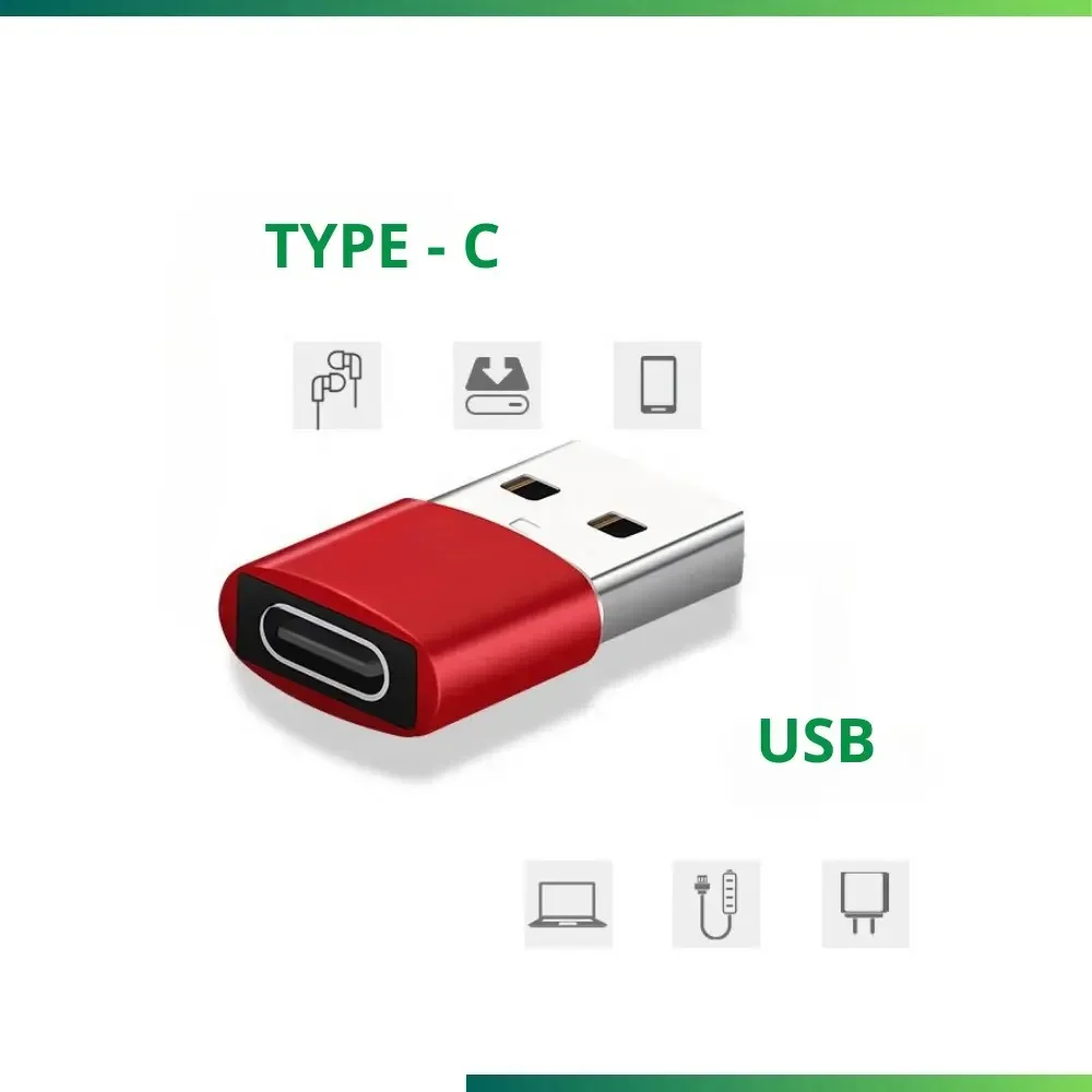 Imagem 4 de 4 do produto Adaptador Usb Macho  X Tipo C Fêmea Vermelho