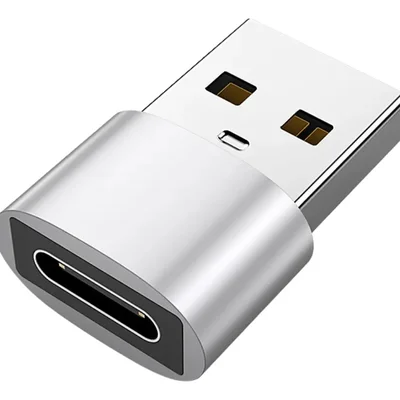 Adaptador Usb Macho  X Tipo C Fêmea Prata