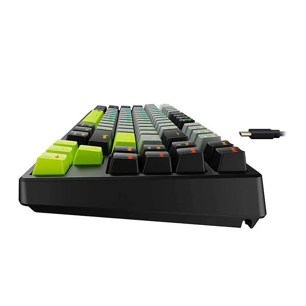 Teclado Mecânico Havit Gamenote Kb904l RGB, Switch Magnético, Hall Effect, Preto/cinza E Verde