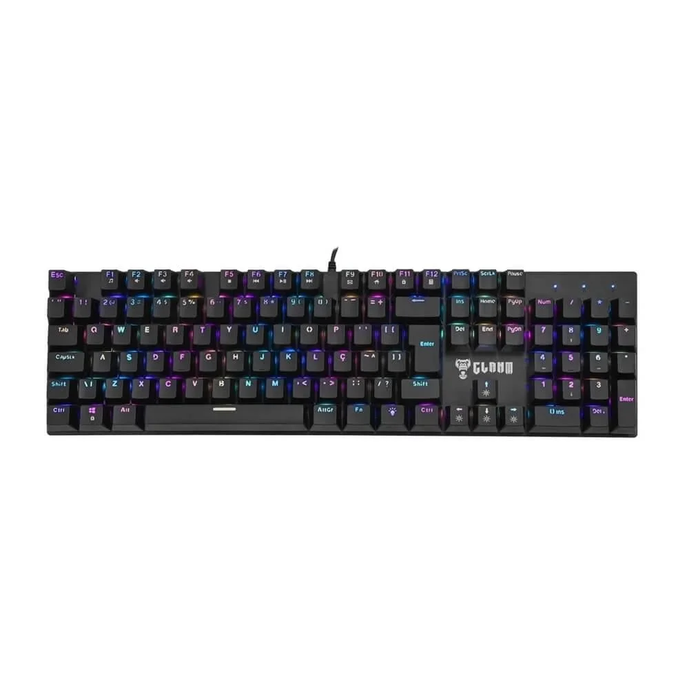 Imagem 2 de 4 do produto Teclado Mecânico Gamer Clanm King Preto RGB Switch Vermelho