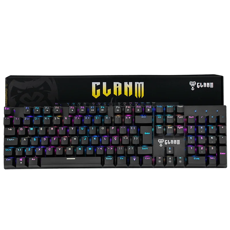 Imagem 3 de 4 do produto Teclado Mecânico Gamer Clanm King Preto RGB Switch Vermelho