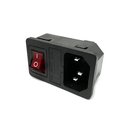 Kit 10 Tomadas Ac Tripolar C14 10a Painel Com Chave E Porta Fusível