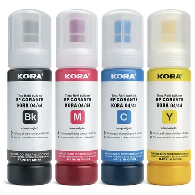 Kit 4 Refil Tinta t544/504 Compativel Para L3110 L3150 L3210 L3250